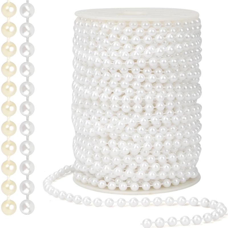Pearl Trim Chain - 2/5 メートル ABS 模造パールビーズチェーンラインコード糸トリム 4/5/6/8/10 ミリメートルウェディングパーティーの装飾