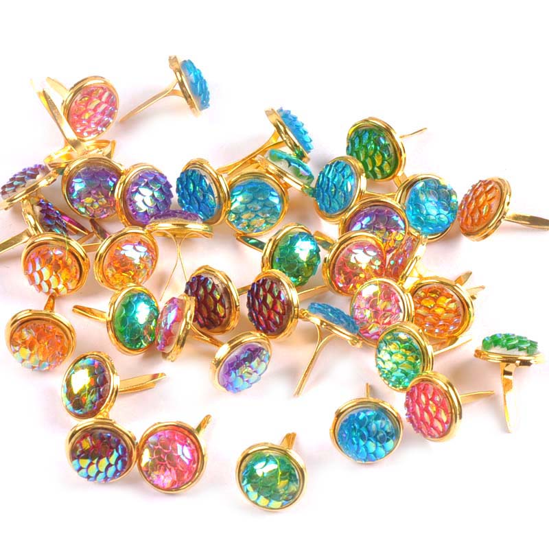 Embellishments For Scrapbooking - Diyスクラップブッキング装飾用の13x13mm20pcsミックススクワマパターンブラッドファスナーメタルクラフトブラッドアクセサリー装飾c2261