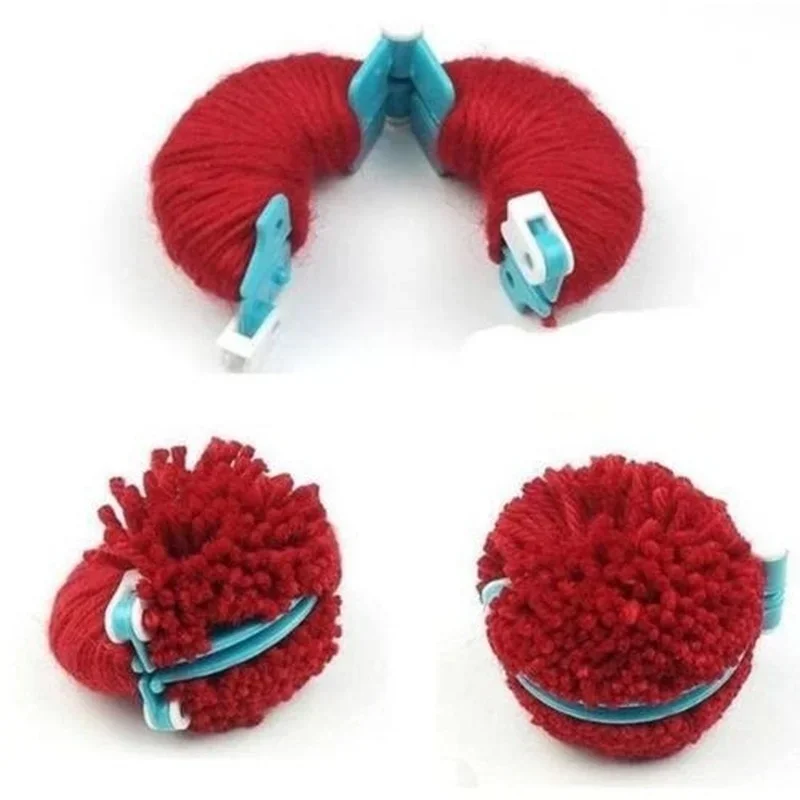 Pom Pom Maker Tool - DIYクラフト用品キット子供用、綿棒ボールウィーバー、ポンポンメーカー、編み物ツール、4サイズ、8個