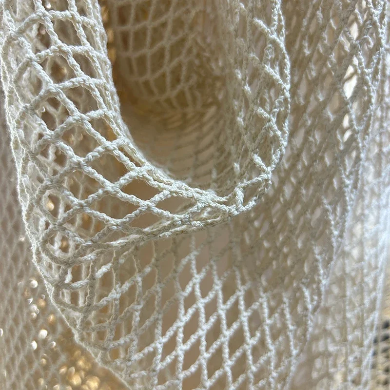 Crystal Mesh Fabric - 漁網生地コットンリネン大メッシュダイヤモンド撮影背景クリエイティブ Diy 縫製メーター卸売