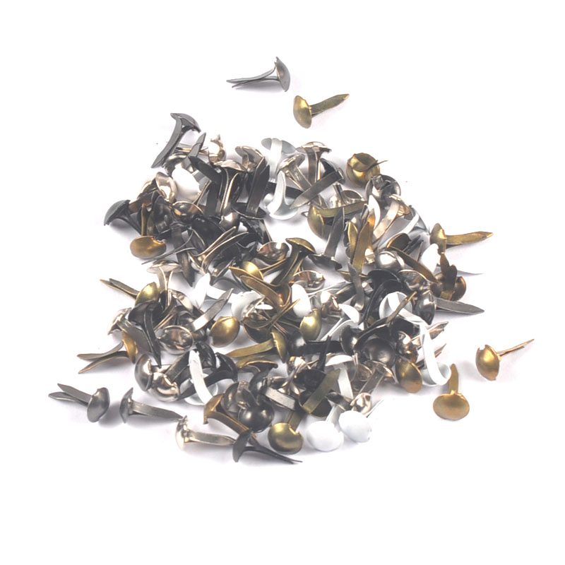 Embellishments For Scrapbooking - 100 個ミニ黒白金属ブラッドスクラップブッキング用装飾ビーズ手作り DIY 装飾工芸品アクセサリー 5x10mm c2147