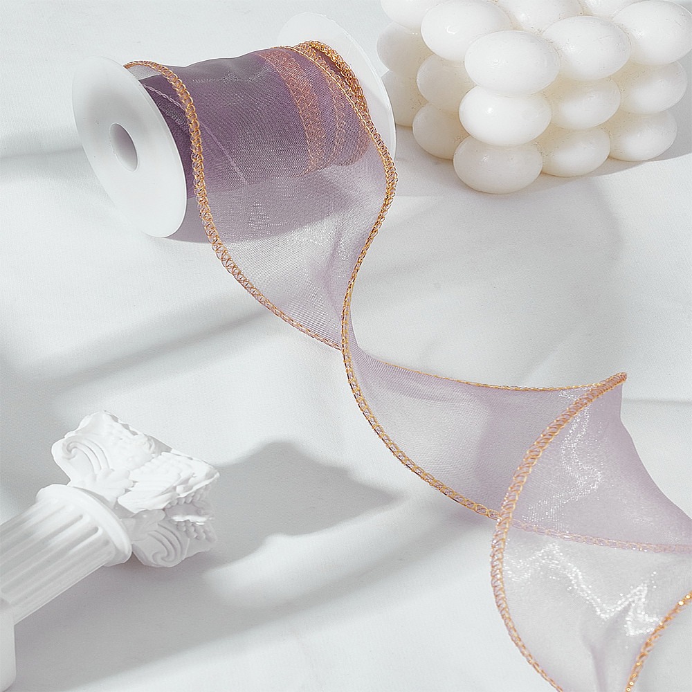 Organza Ribbon Spool - 5 ヤード ポリエステル オーガンザ リボン スプール付き