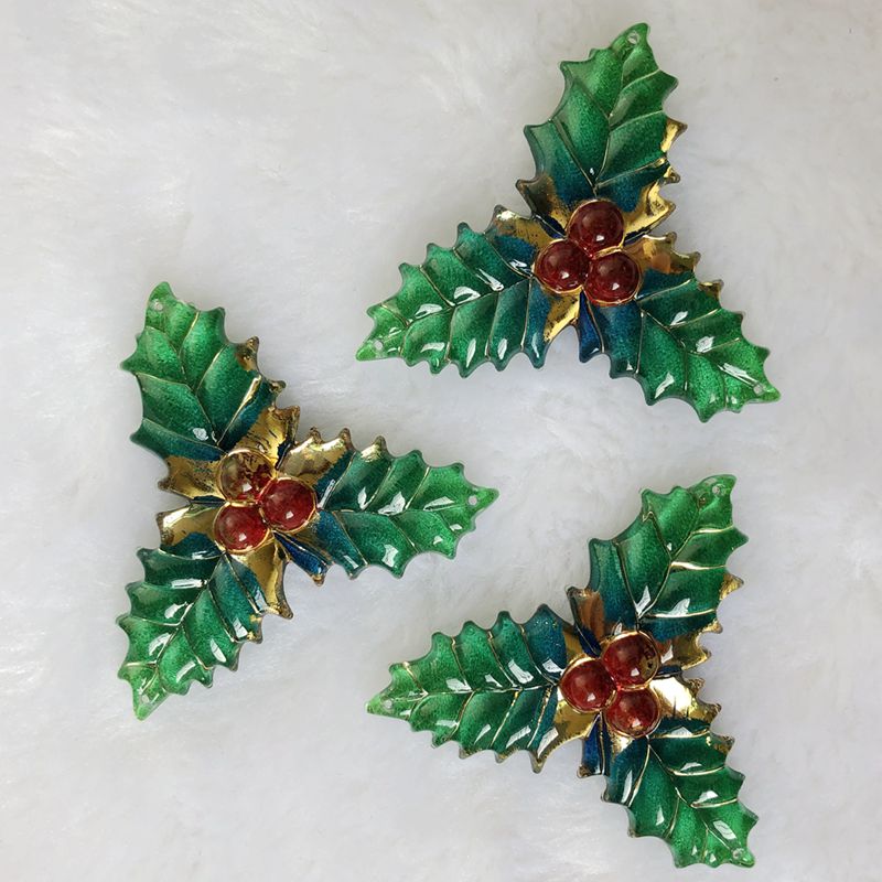 Embellishment Glue Craft - 8 個 40 × 41 ミリメートル樹脂クリスマス葉風の装飾工芸売春カボションdiyアクセサリーをスクラップブッキングのための