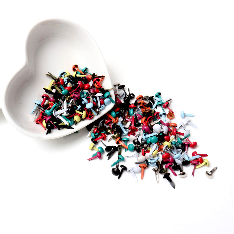 Embellishments For Scrapbooking - 混合パステルラウンドブラッドスクラップブッキング装飾ファスナーブラッド金属工芸品 DIY 靴装飾スパイク 5X10mm 100 個