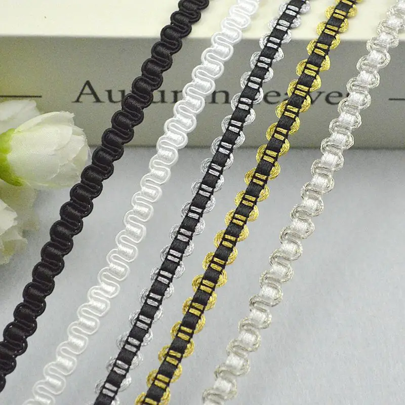Lace Ribbon Trim - 新しいレーストリム1パックあたり5メートル/16.4フィート、衣類用、DIYカーテンレース、衣類アクセサリー、小さな曲線リボンレース