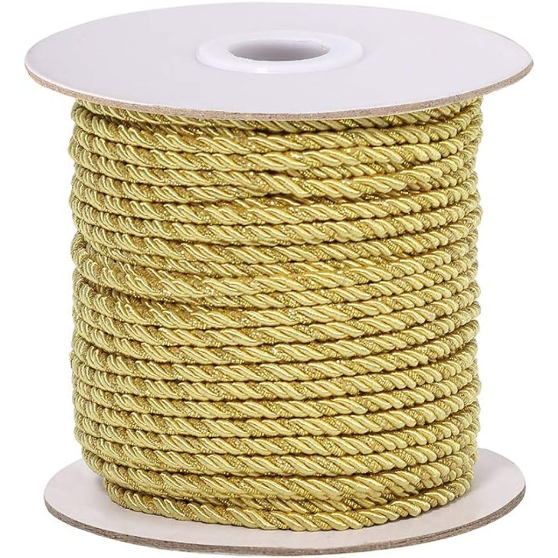 Cord Trim Twisted - 金属繊維ロープ,3プライ,装飾ロープ,トリム糸,シルクロープ,手作りコード,家庭用装飾,35ヤード