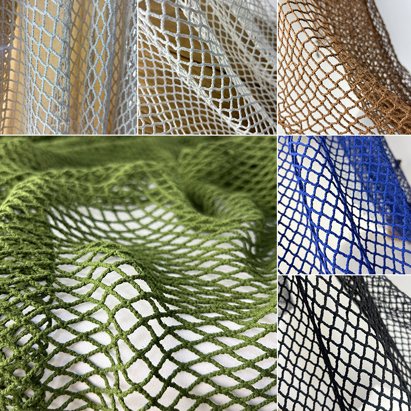 Crystal Mesh Fabric - 綿麻フィッシュネット生地、大きなメッシュの透かし彫りガーゼ生地、DIY縫製衣類デザイナー、ドレス製作素材
