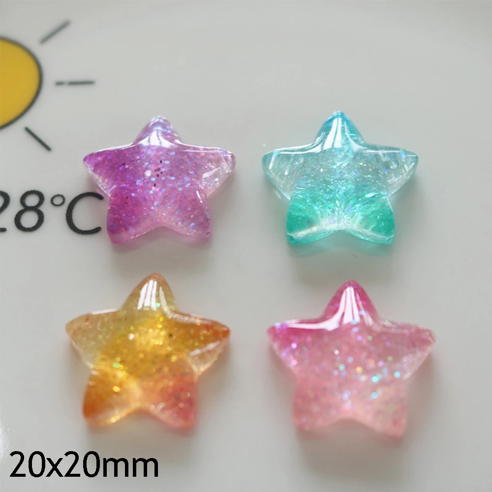 グラディエントスターシリーズ樹脂カボション、フラットバック、 - Christmas Craft Embellishment のレビューと価格