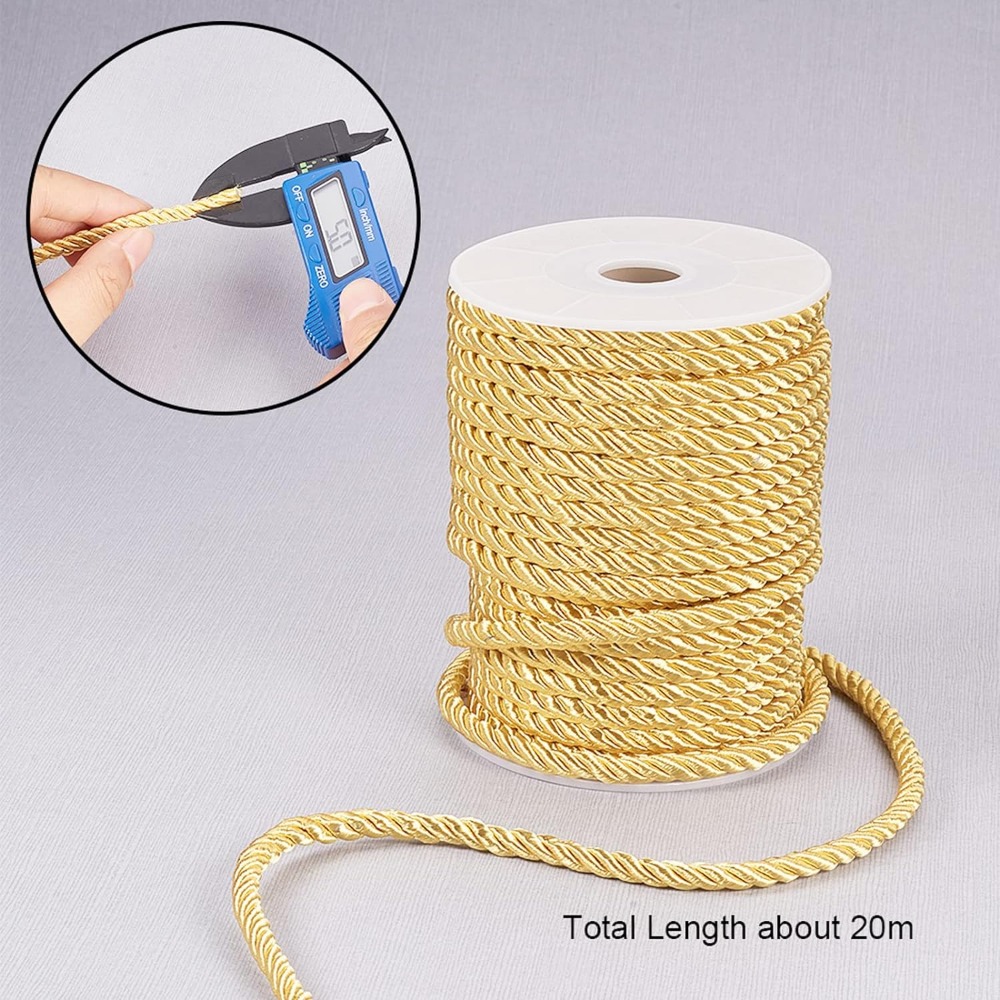 ハローゴールドロープナイロンコード、トリムシルクコード、工芸 - Cord Trim Twisted のレビューと価格