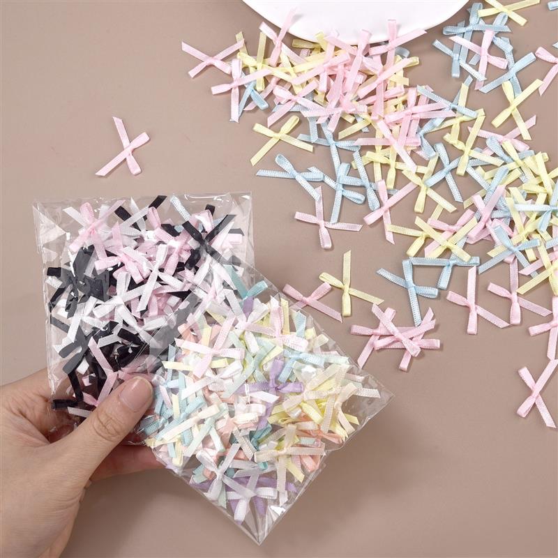 100 個 3 ミリメートルリボンミニサテンリボン花蝶ネクタ - Christmas Craft Embellishment のレビューと価格