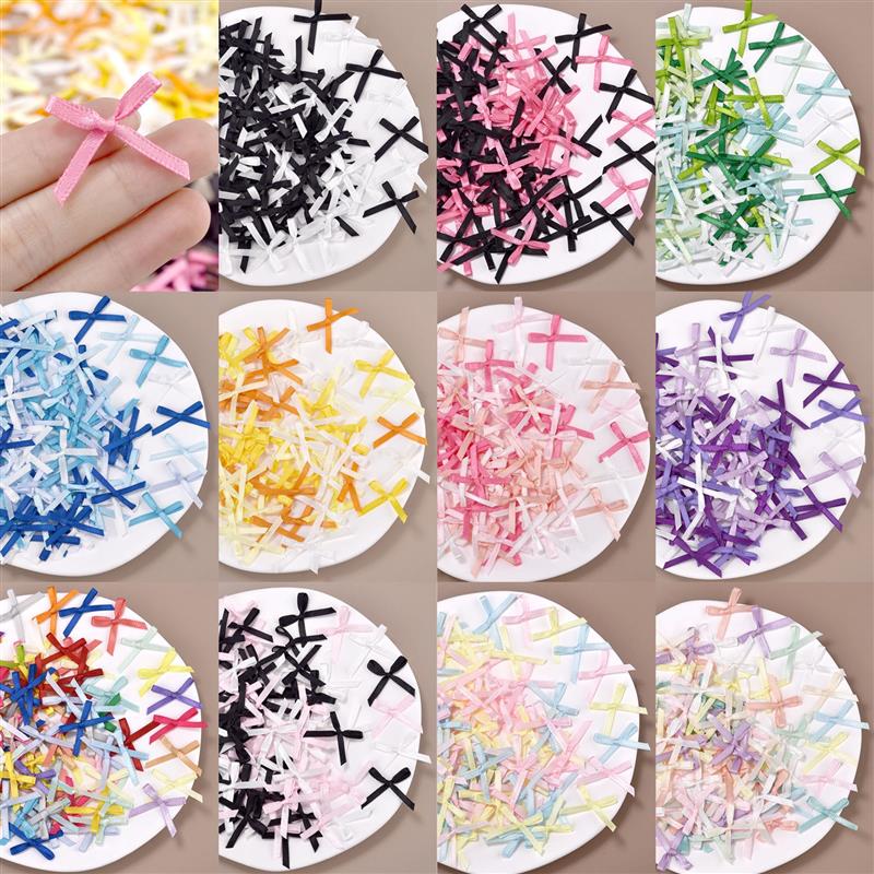 100 個 3 ミリメートルリボンミニサテンリボン花蝶ネクタ - Christmas Craft Embellishment のレビューと価格