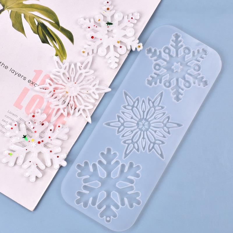 クリスマス中空スノーフレーク飾りシリコーン型ソフトクリアモー - Christmas Craft Embellishment のレビューと価格