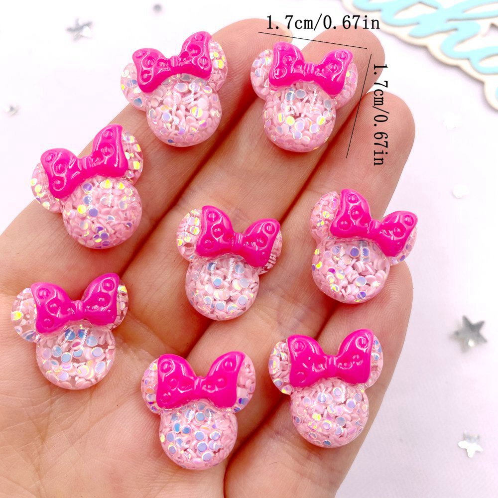 20 個カラフルな樹脂ミニ漫画弓マウスヘッドヒラタラインスト - Embellishment Glue Craft のレビューと価格