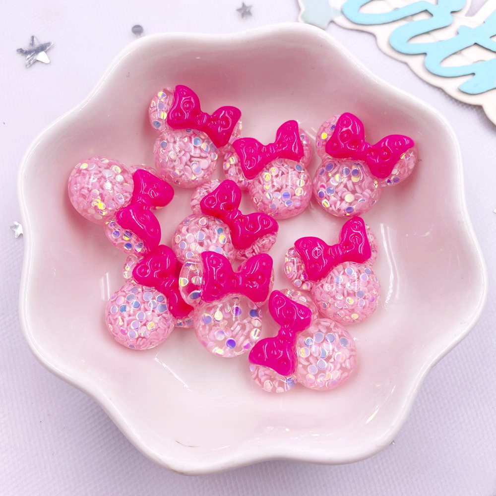 20 個カラフルな樹脂ミニ漫画弓マウスヘッドヒラタラインスト - Embellishment Glue Craft のレビューと価格