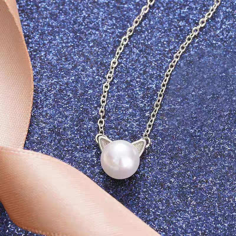 ファッション 925 スターリングシルバージュエリー気質パー - Pearl Trim Chain のレビューと価格
