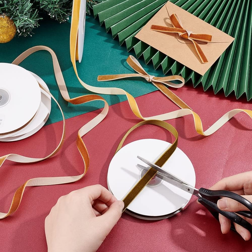 4ロール4色片面ベルベットリボンミックスカラー3/8インチ( - Velvet Ribbon Roll のレビューと価格
