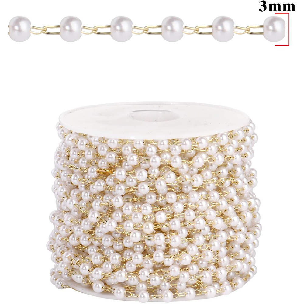 20 メートル 3/4/5/6 ミリメートルフェイクパールビ - Pearl Trim Chain のレビューと価格