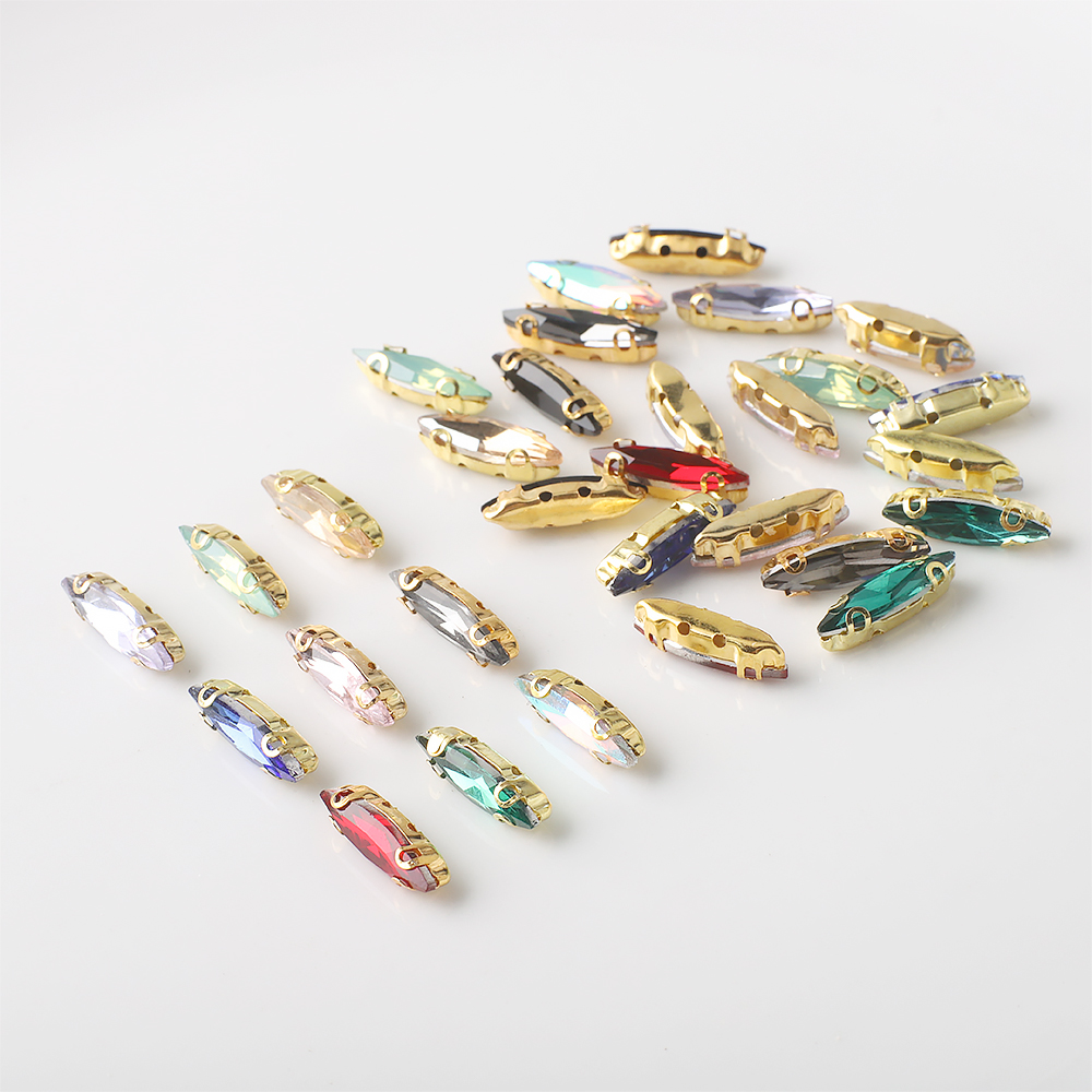 馬の目のクリスタルガラス石,20個,4x15mm,ラインスト - Sew On Rhinestone のレビューと価格