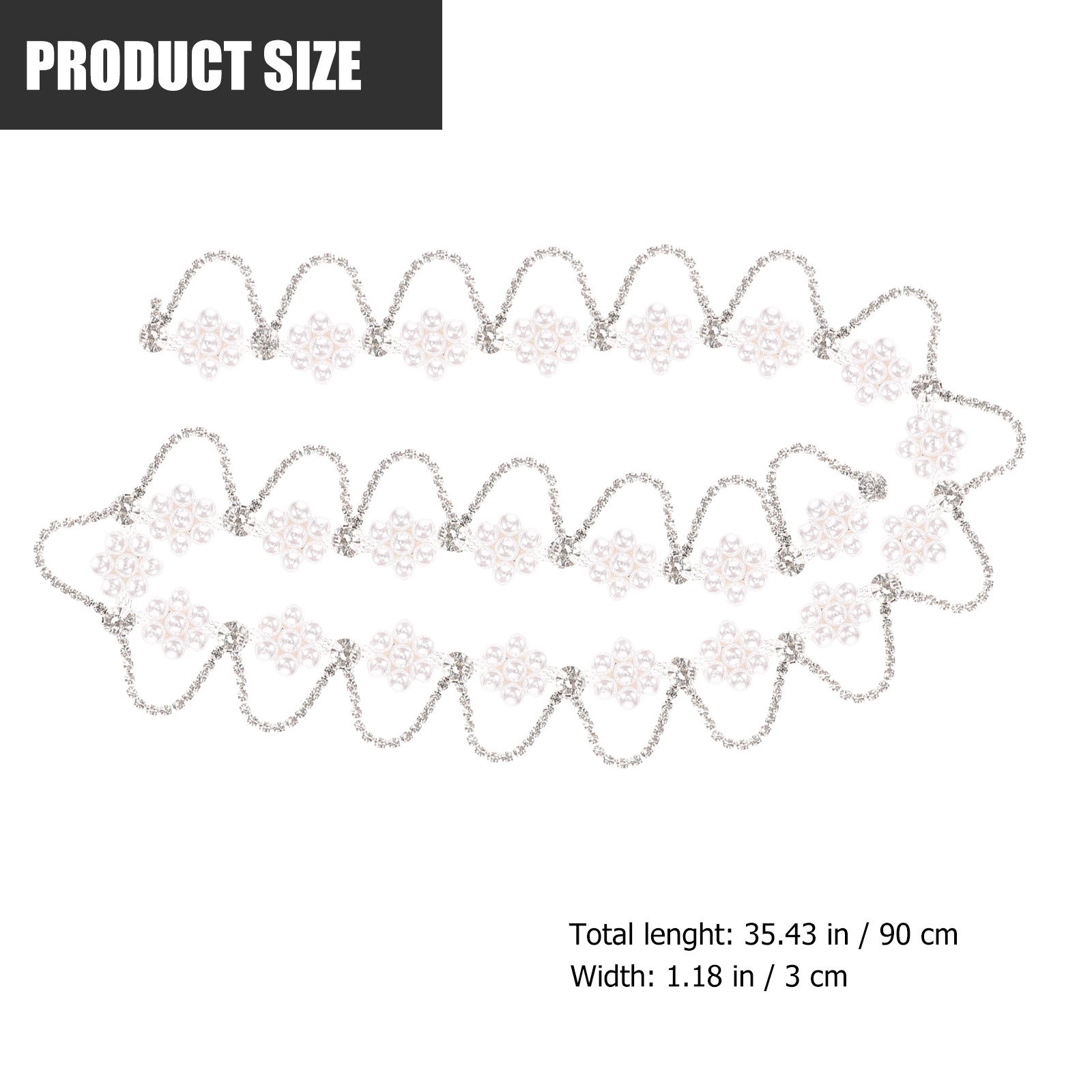 ラインストーンパールチェーン飾りプレミアムDIY服飾装飾ヘア - Pearl Trim Chain のレビューと価格