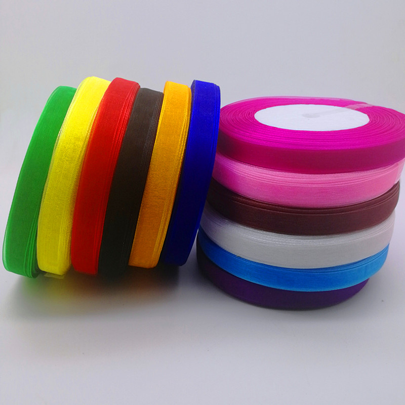 ホット10ミリメートル50ヤードスプールサテンエッジ薄手のオ - Organza Ribbon Spool のレビューと価格