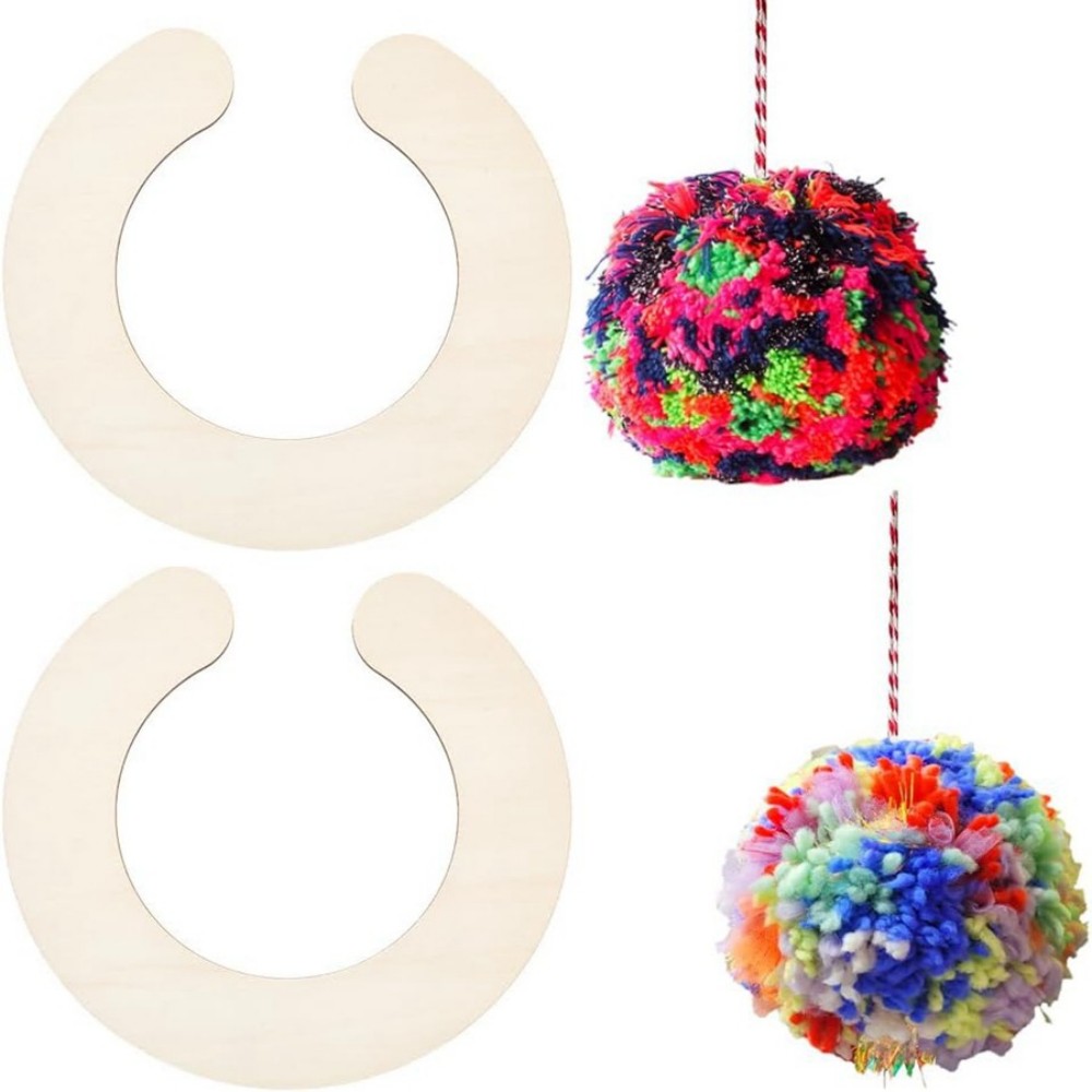 木製ポンポンメーカー 2 個セット – ふわふわの糸ボール、 - Pom Pom Maker Tool のレビューと価格