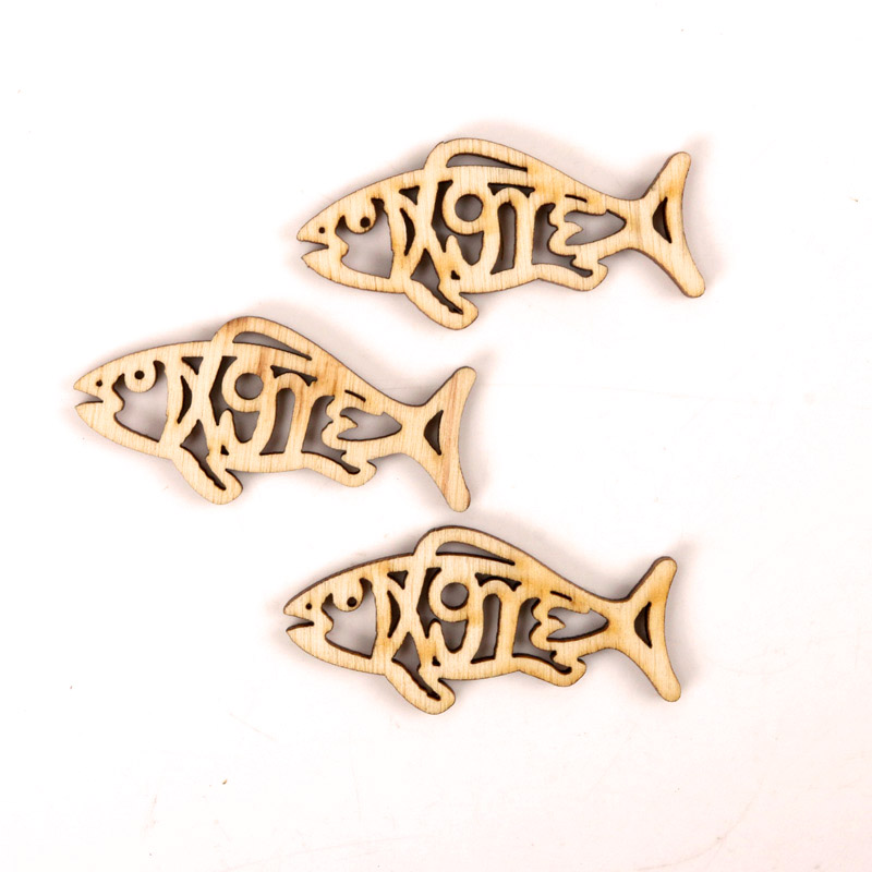 手作りの木製の魚の形の芸術絵画、スクラップブッキングの絵画、 - Embellishments For Scrapbooking のレビューと価格