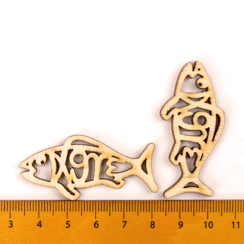 手作りの木製の魚の形の芸術絵画、スクラップブッキングの絵画、 - Embellishments For Scrapbooking のレビューと価格