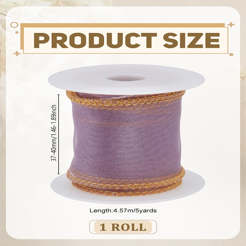 5 ヤード ポリエステル オーガンザ リボン スプール付き  - Organza Ribbon Spool のレビューと価格