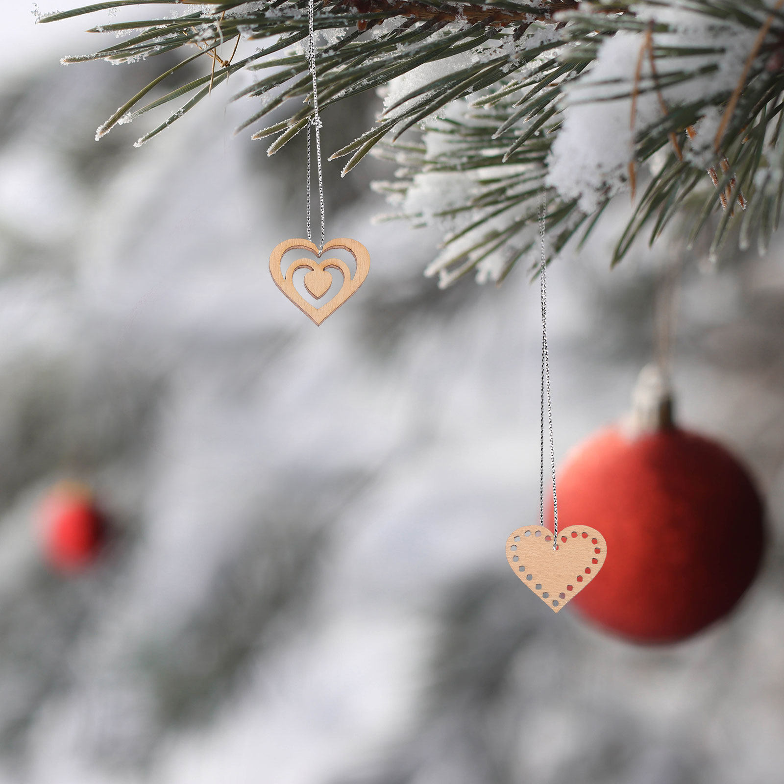 1 セット木製ハートスライスハンギングハート木製装飾品 DI - Christmas Craft Embellishment のレビューと価格