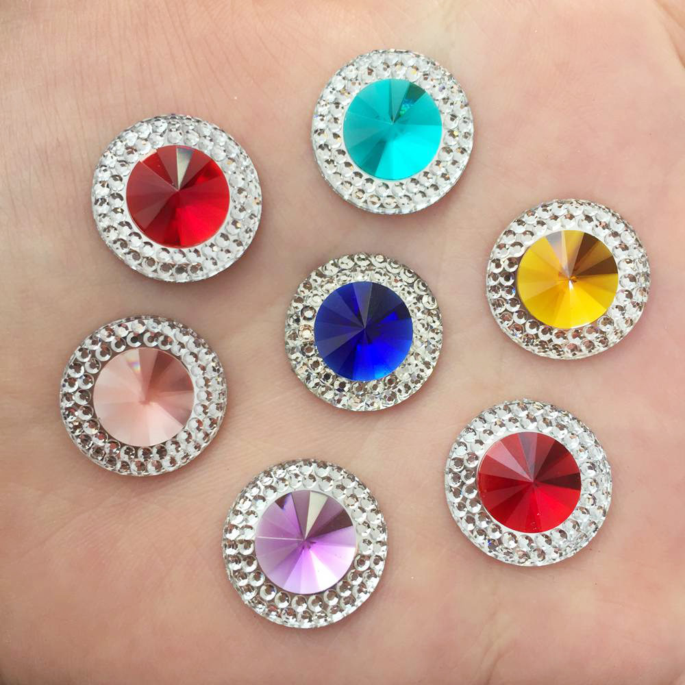 樹脂 10/12/16 ミリメートルダブルカラー凸クリスタル - Embellishment Glue Craft のレビューと価格