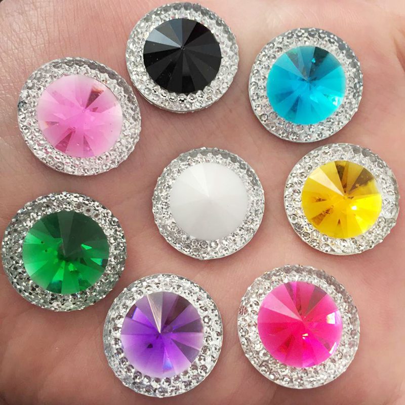 樹脂 10/12/16 ミリメートルダブルカラー凸クリスタル - Embellishment Glue Craft のレビューと価格
