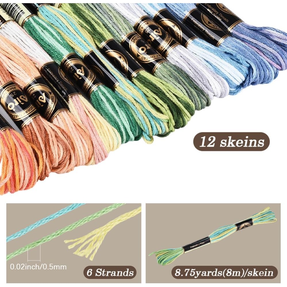 12かせ105ヤードクロスステッチフロス、色とりどりの友情ブ - Embroidery Embellishments のレビューと価格