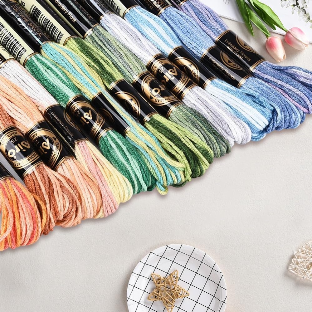 12かせ105ヤードクロスステッチフロス、色とりどりの友情ブ - Embroidery Embellishments のレビューと価格