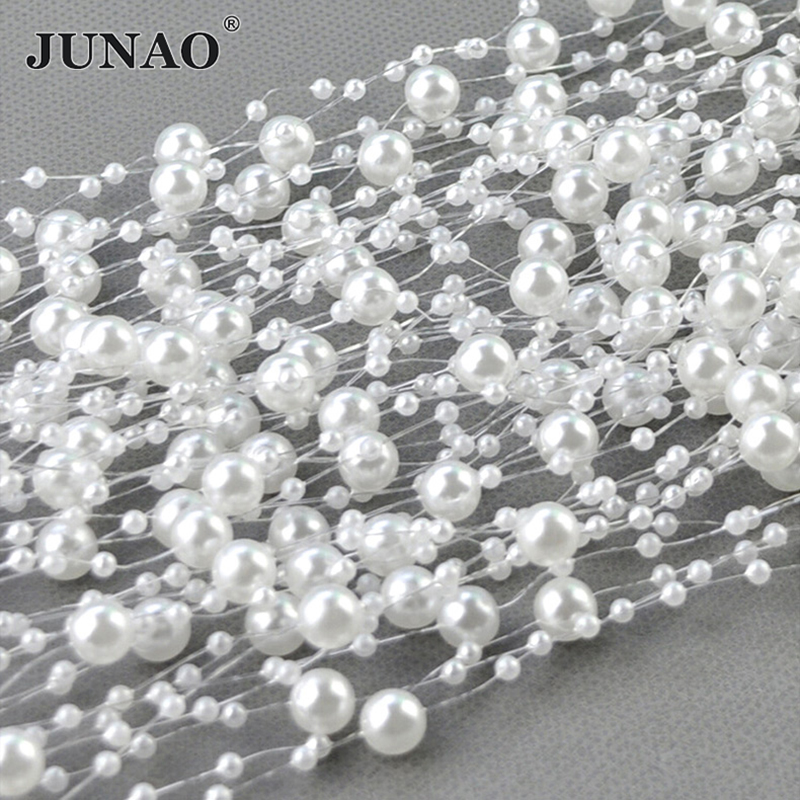 JUNAO 20メートル 3+8mm ホワイトラウンドパール - Pearl Trim Chain のレビューと価格