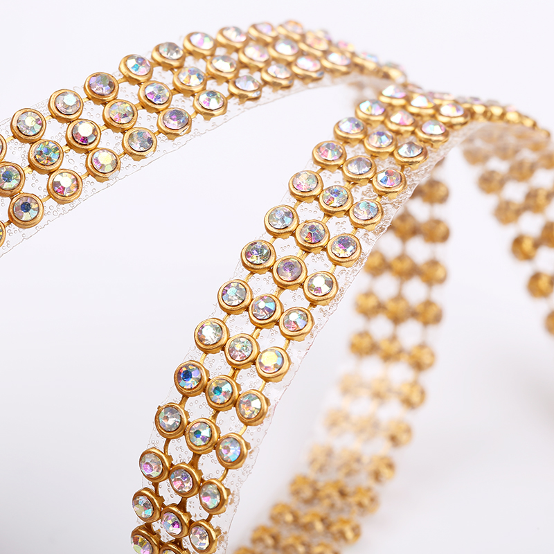 10 行クリアクリスタル AB ラインストーントリムゴールド - Hotfix Rhinestone Sheet のレビューと価格