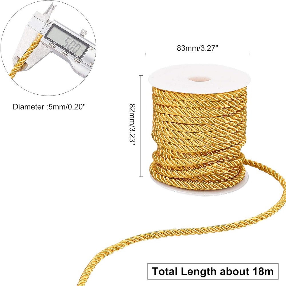 ツイストロープトリムシルクコードスレッド、ゴールドコード、手 - Cord Trim Twisted のレビューと価格