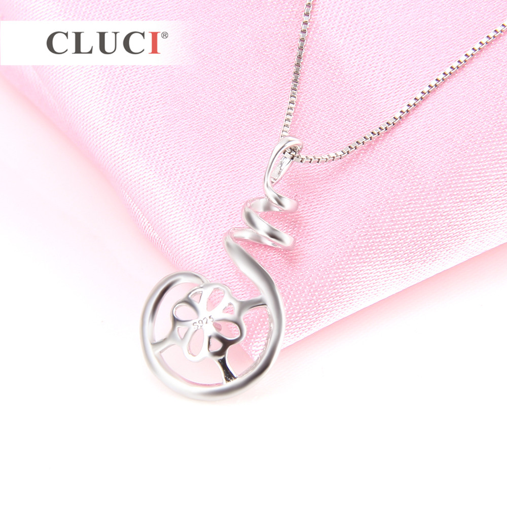 Cluci-女性用925スターリングシルバーパールペンダント - Pearl Trim Chain のレビューと価格