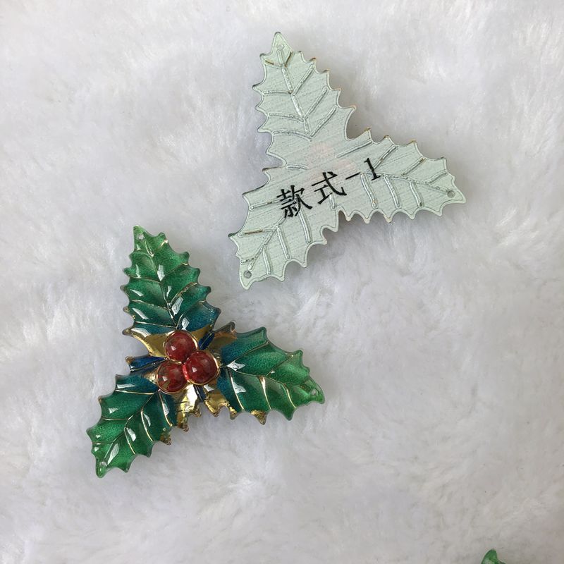 8 個 40 × 41 ミリメートル樹脂クリスマス葉風の装飾 - Embellishment Glue Craft のレビューと価格