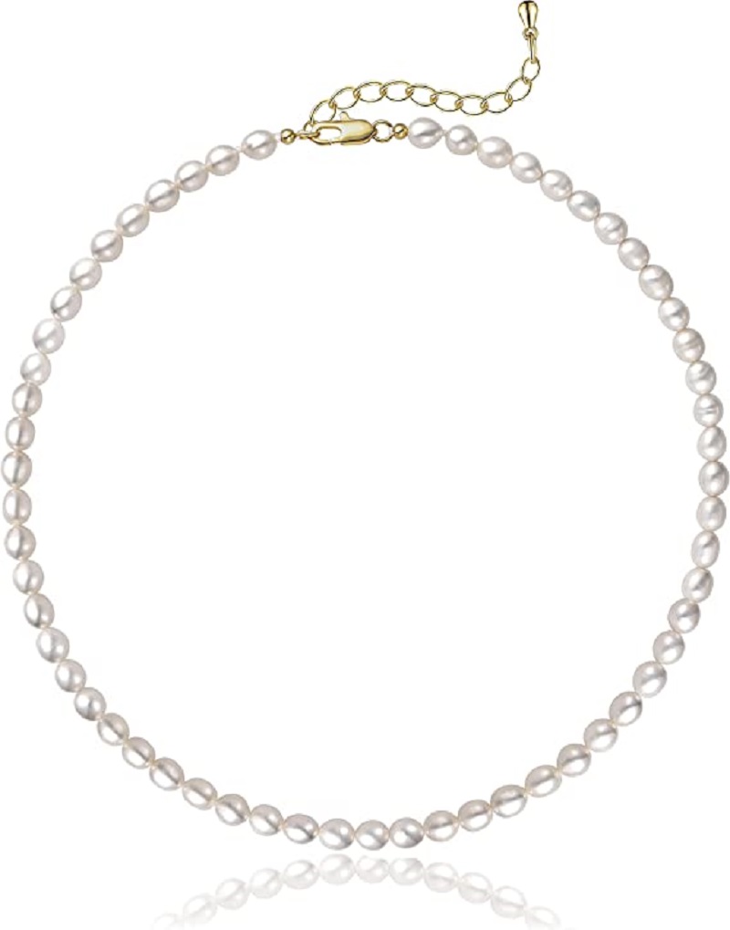 パールネックレス-ジュエリー用の淡水真珠,5〜7mm,誕生日 - Pearl Trim Chain のレビューと価格