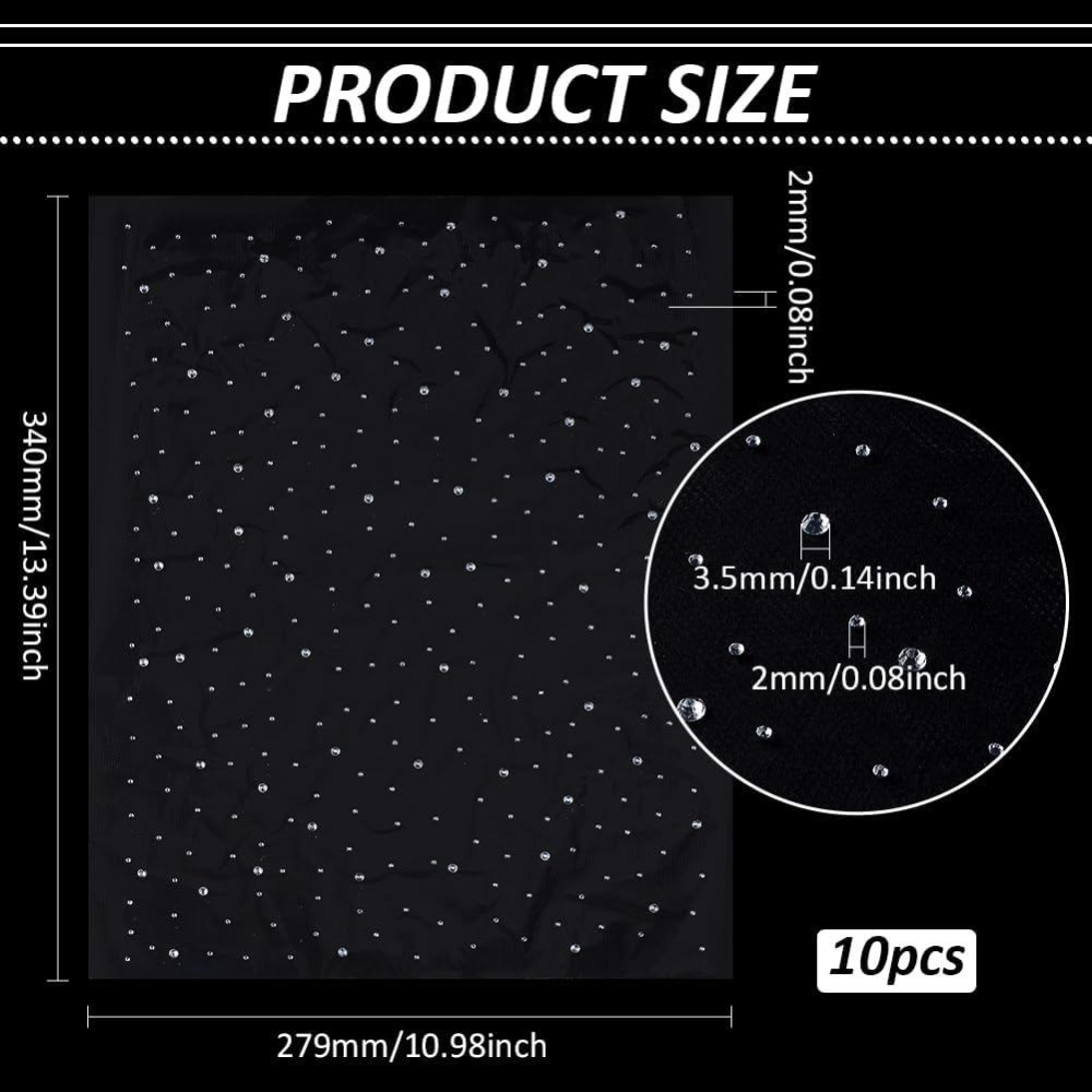 10枚入り グリッターホットフィックスラインストーン アイロ - Hotfix Rhinestone Sheet のレビューと価格