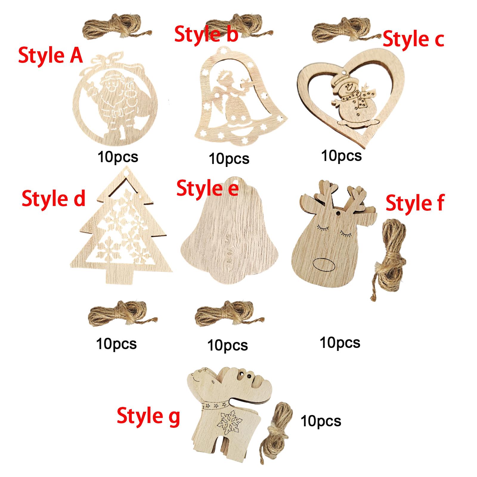 未完成の木製カットアウト クリスマス吊り下げタグ飾り板 デコ - Christmas Craft Embellishment のレビューと価格