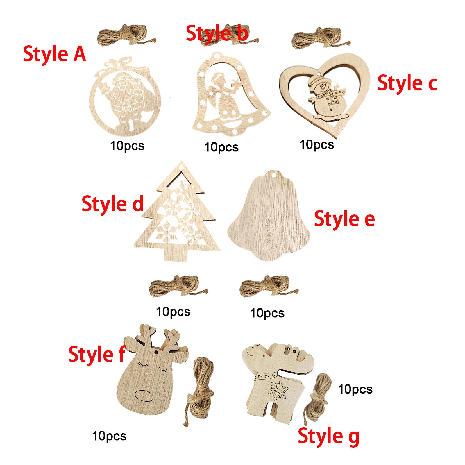 未完成の木製カットアウト クリスマス吊り下げタグ飾り板 デコ - Christmas Craft Embellishment のレビューと価格