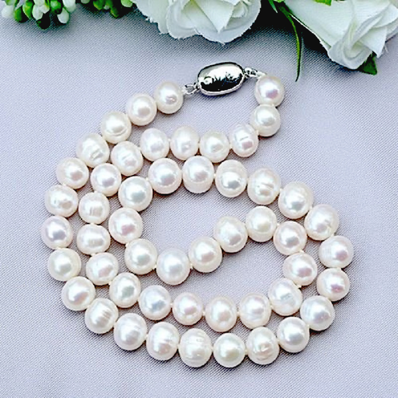 8-9 ミリメートル天然淡水パール 925 スターリングシル - Pearl Trim Chain のレビューと価格