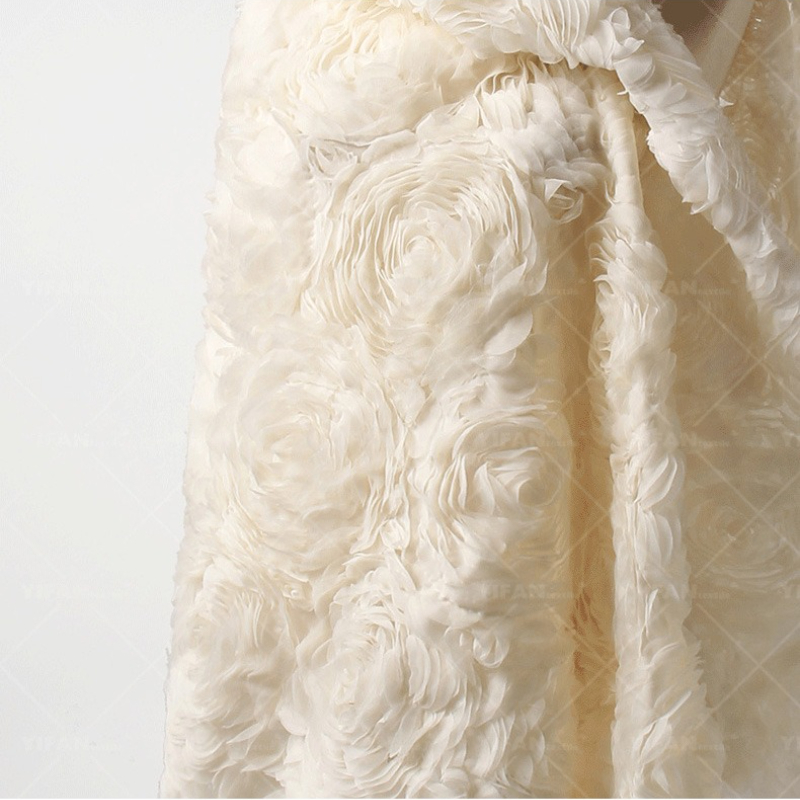 ハイエンドの質感 3D プレート花刺繍レース生地ウェディング - Crystal Mesh Fabric のレビューと価格