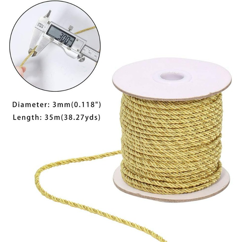 金属繊維ロープ,3プライ,装飾ロープ,トリム糸,シルクロープ - Cord Trim Twisted のレビューと価格