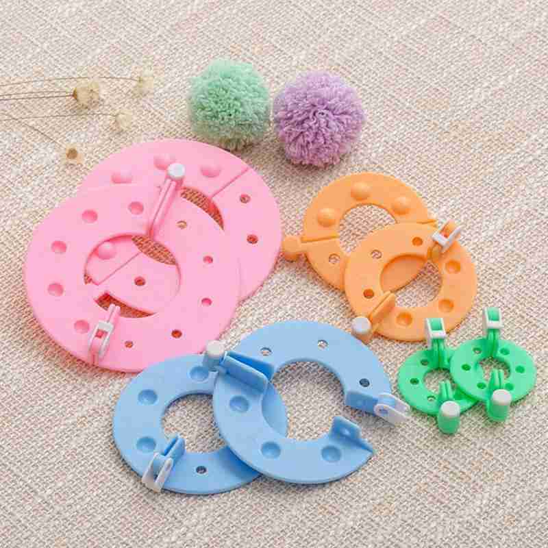 8個入り4サイズプラスチックポンポンメーカーセット、3.5/ - Pom Pom Maker Tool のレビューと価格
