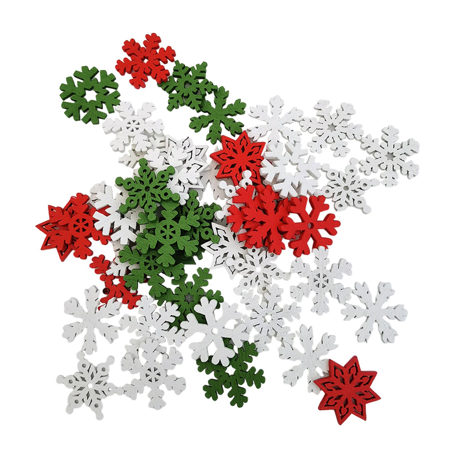 50個の木製クリスマス装飾品 クリスマスデコレーション クリ - Christmas Craft Embellishment のレビューと価格