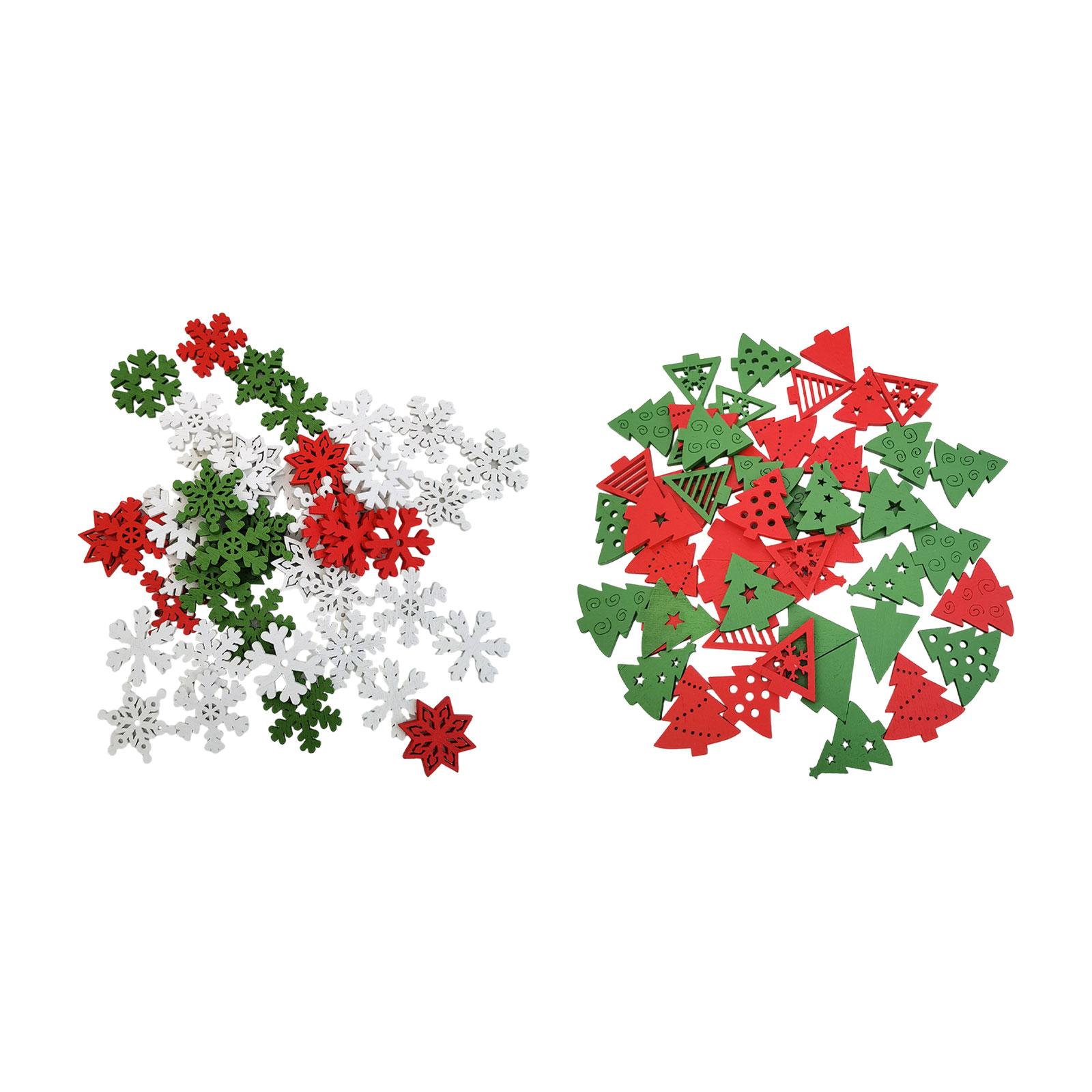 50個の木製クリスマス装飾品 クリスマスデコレーション クリ - Christmas Craft Embellishment のレビューと価格