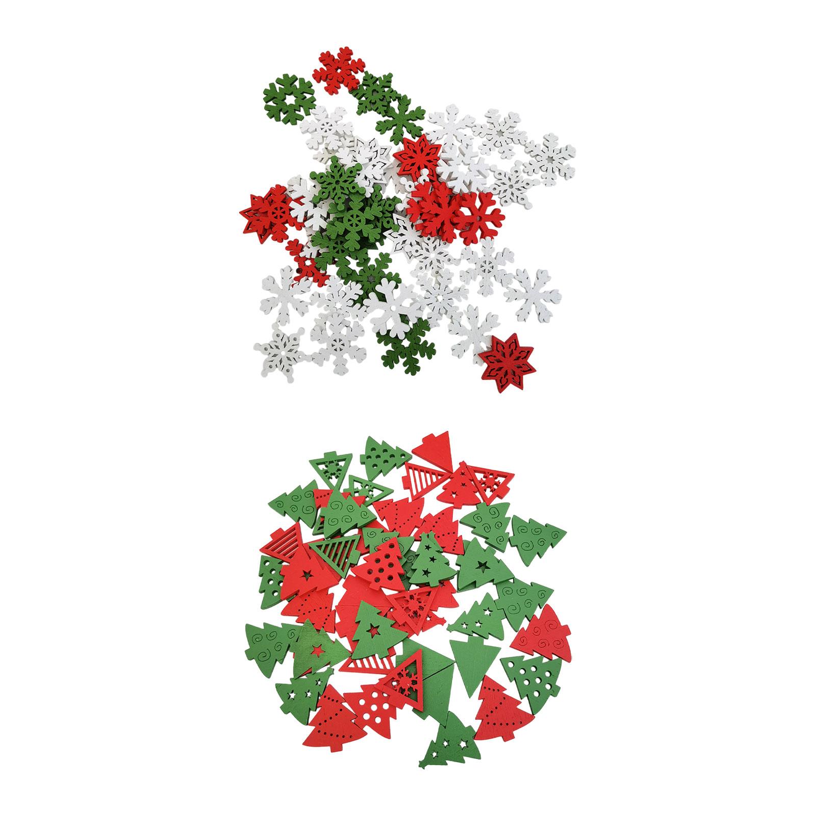 50個の木製クリスマス装飾品 クリスマスデコレーション クリ - Christmas Craft Embellishment のレビューと価格