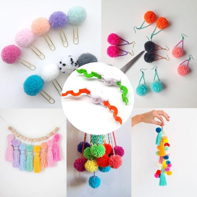 D8KF 2 個ポンポンポンポンメーカー綿毛ボールウィーバー - Pom Pom Maker Tool のレビューと価格